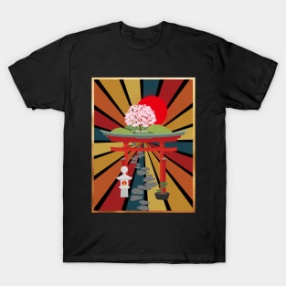 Retro Sunburst Path T-Shirt